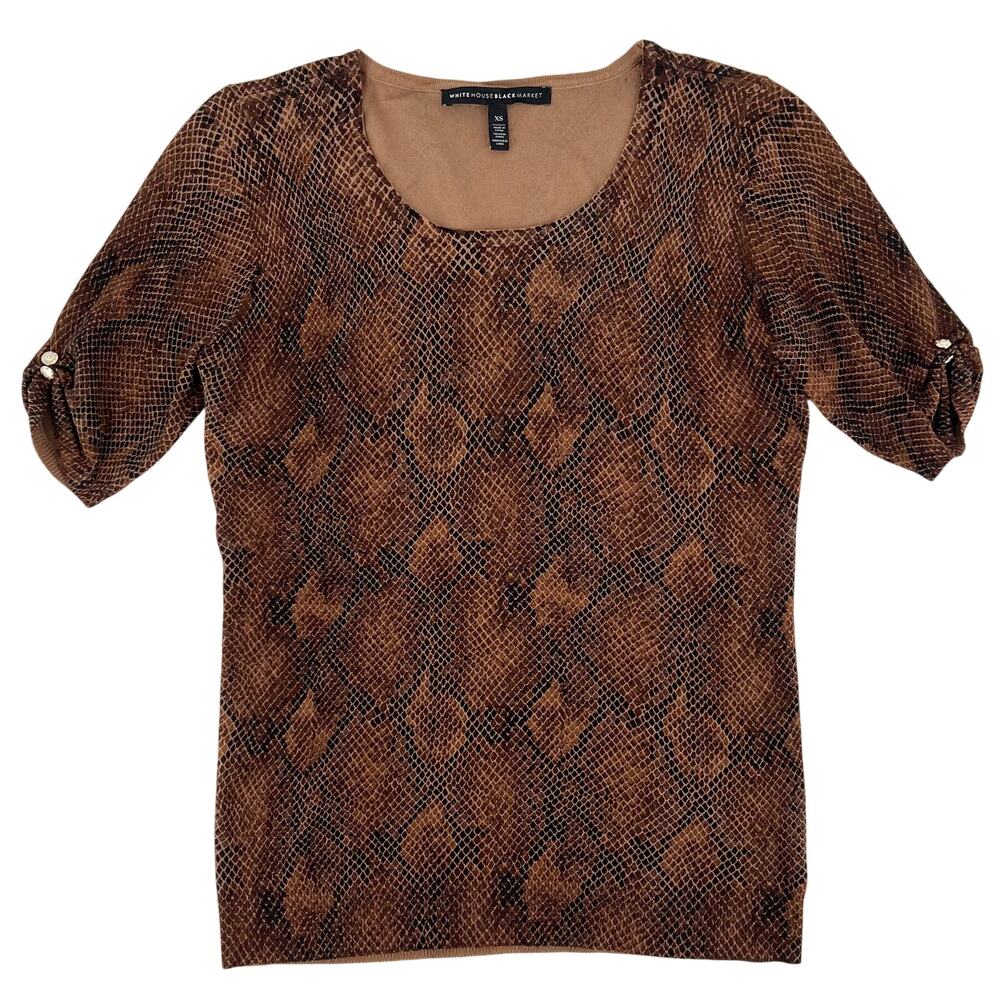 WHBM brown snake print sweater